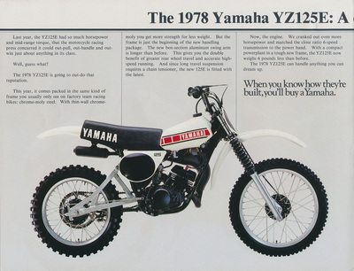 Yamaha 1995 YZ80 YZ125 YZ250 YZ80LW brochure catalogue moto prospectus prospekt
